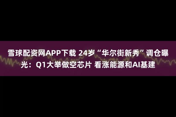 雪球配资网APP下载 24岁“华尔街新秀”调仓曝光:Q1大举做空芯片 看涨能源和AI基建